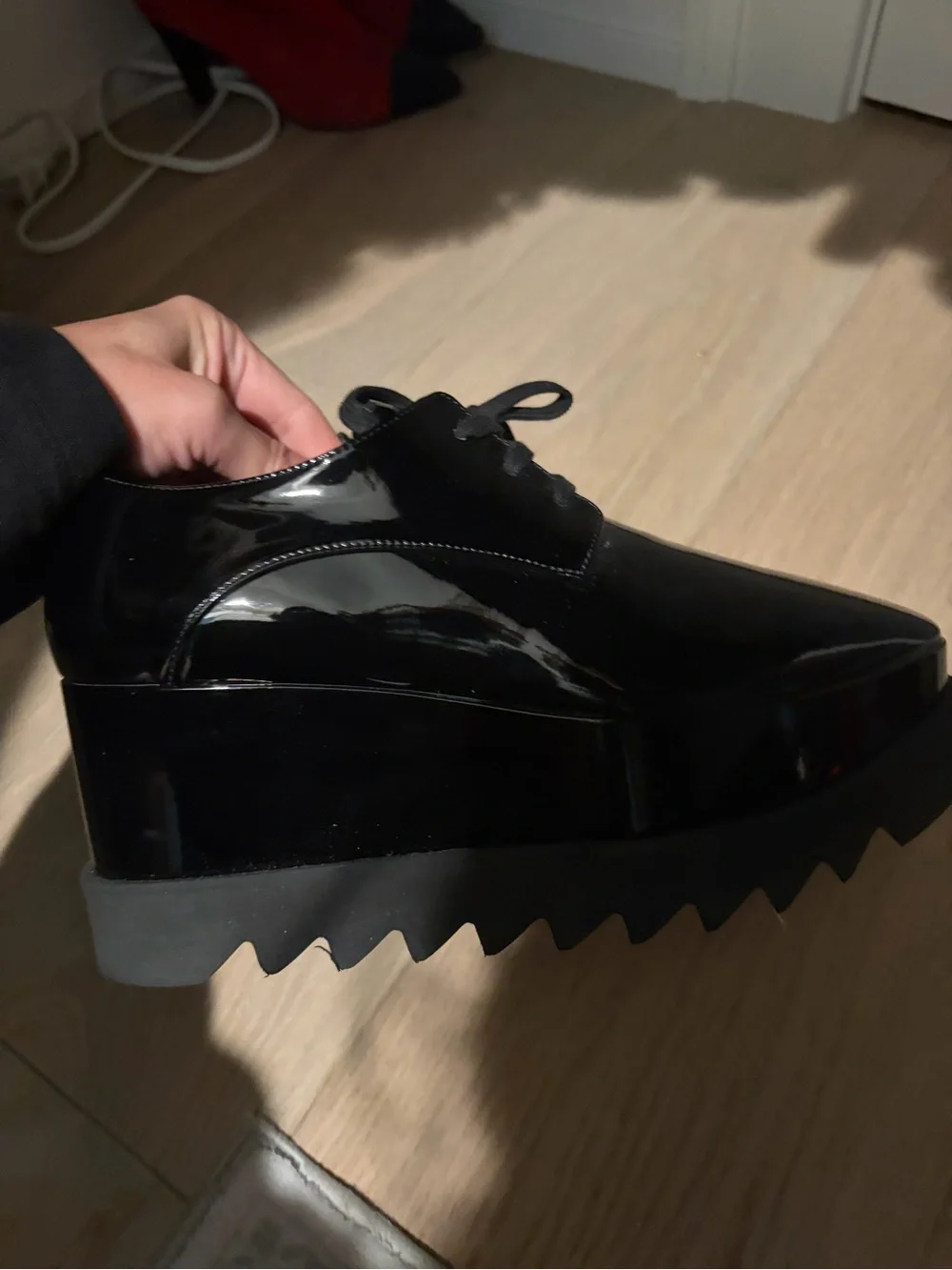 Stella McCartney Elyse Patent Platform Wedge Shoe Size 7